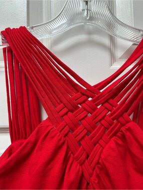 Strappy Woven Top - Vibrant Red
